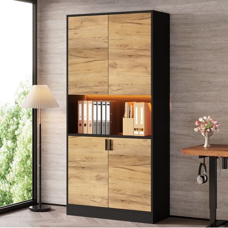 Bureau informatique 120x50 cm en panneau de particules blanc mat pour télétravail LED - CHICFURN (1/5)