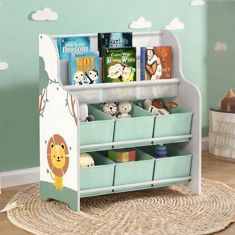 Étagère de rangement enfant en MDF et acier avec 6 boîtes et 2 (1/5)