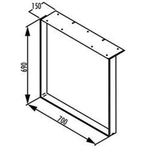 Naber Kufe für Ansatztisch, schwarz matt, H 690 mm (1/2)