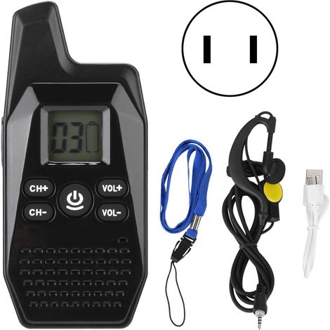 Radio Portable Mini V10 USB Charge Rapide Talkie-Walkie avec Écran LED 100-240V US (1/5)
