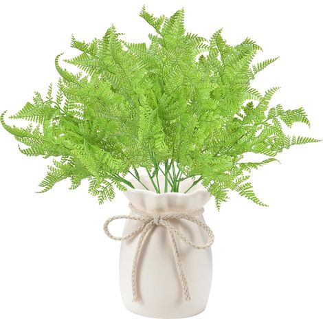 2 Pièces Fougères Plante Artificielle Exterieur, Fausse Plante, Plantes Artificielles pour Décoration, Cinq Branches Fougere Artificielle, Verte Fougère de Boston pour Intérieur Balcon Salon (1/5)