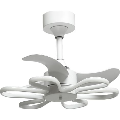 Ventilatore dc juniper white, 3 pale, 30w+30w led 300040006000k, h.41xd.53cm