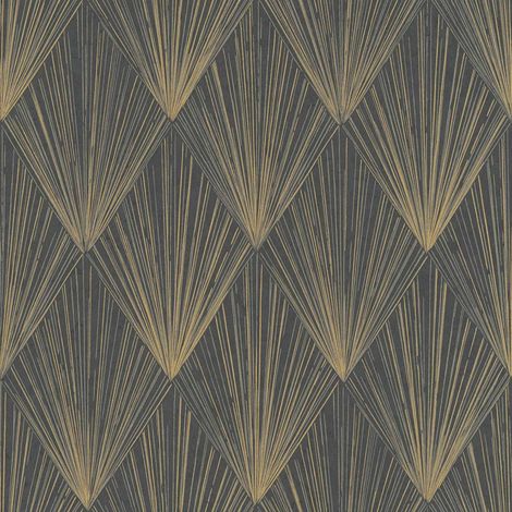 BRICOFLOR Papier peint Argent | Papier peint Art déco, Graphique & Géométrique - 10,05 x 0,53 m (1/5)