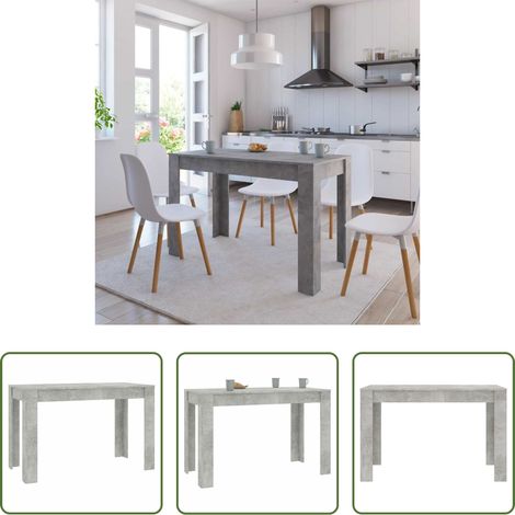 Bois d'ingénierie - Table à manger Gris béton 120x60x76 cm Bois d'ingénierie (1/5)