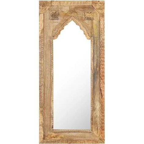 Miroir, 50 x 3 x 110 cm, en bois de manguier massif (1/5)