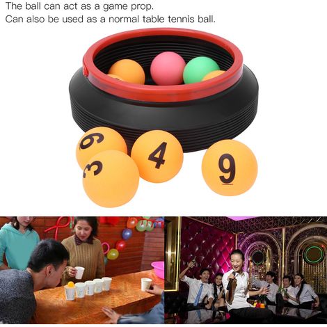 Boule anti-stress de loterie avec seau pliable pour jeux et activités - Jaune