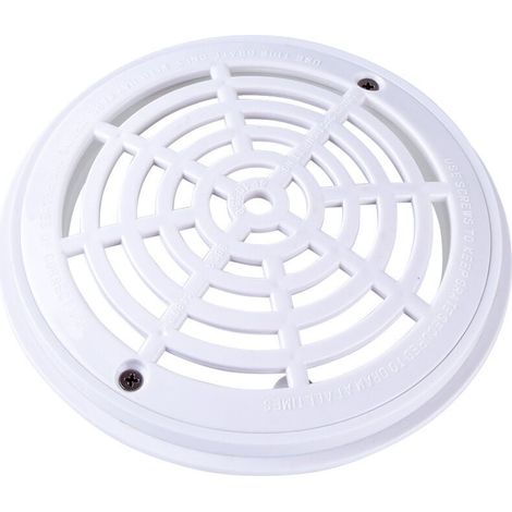 Grille bonde de Fond Ronde pour Piscine - Diam 18 x20.3cm - Blanc (1/4)