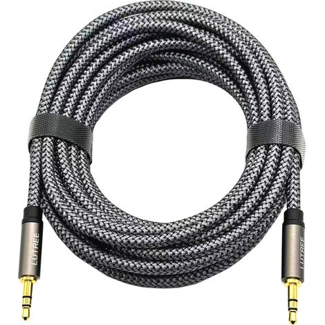 Câble audio tressé AUX, 3,5 mm mâle-mâle, câble audio pour voiture, câble audio pour haut-parleur/casque de téléphone portabl(N36) (1/5)