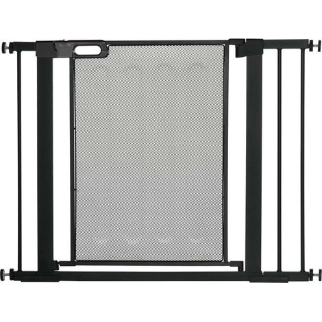 Barrière de sécurité à pression pour escaliers, couloirs et entrées, avec kit rallonge, largeur ajustable 75 à 103 cm, couleur noire