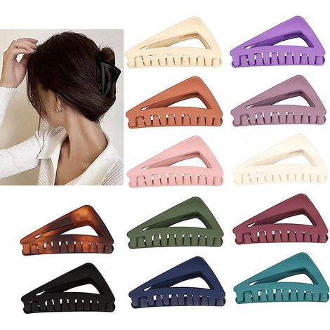 12 Pices Pinces Cheveux, Pince Griffes Pinces Griffes Colores Pinces Griffes Forte Tenue Pour Cheveux Pais Griffe Cheveux Pour Femmes Et Fil (1/5)