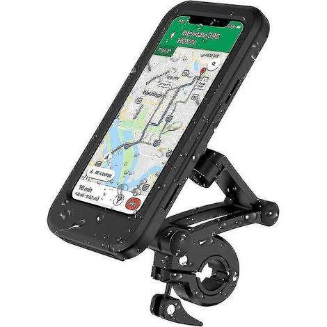Support de téléphone étanche pour vélo et moto, sacoche de guidon avec écran tactile, rotation à 360° et réglable. (1/5)
