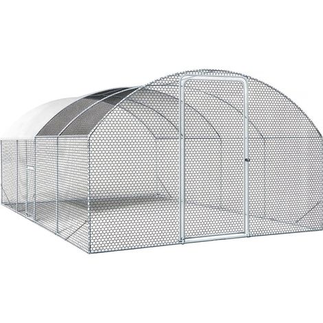 Enclos à poules dôme 15 m² parc grillagé "Cocorico" - 5 x 3 m - acier galvanisé