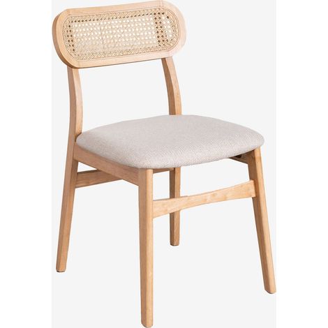 Pack de 2 sillas de comedor tapizadas en tela y en madera Leivel SKLUM (1/5)