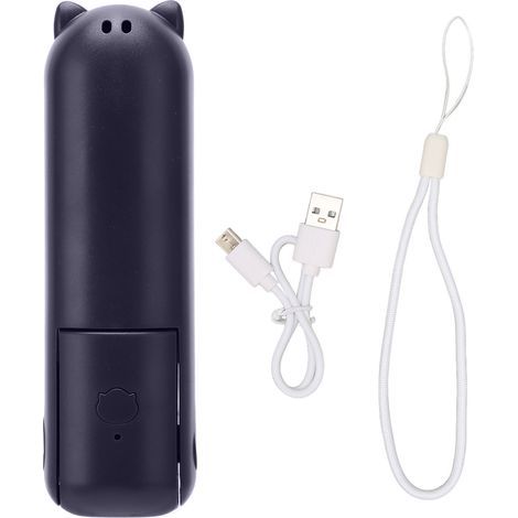 Ventilateur de Poche Rechargeable USB, Autonomie 4-5 Heures, Portable pour Voyage et Extérieur - Bleu Foncé (1/5)