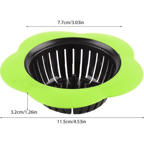 Rejilla de plástico para desagüe, colador de fregadero de cocina, diseño floral, diámetro 78–110 mm, 37 g (1/5)