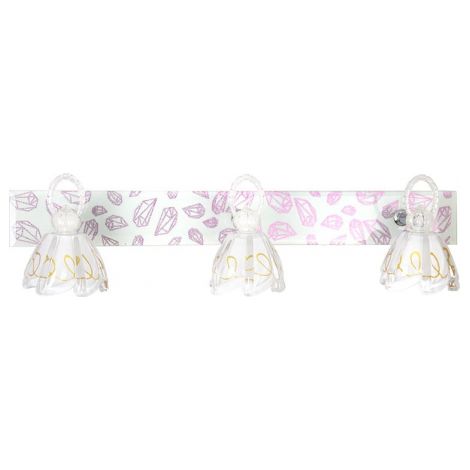 Badezimmer-Wandleuchte, 3 LED-Strahler, 15 W, 6000 K, Weiß, mit dekorativem Glas, 13 x 50 x 14 cm, beweglich und verstellbar
