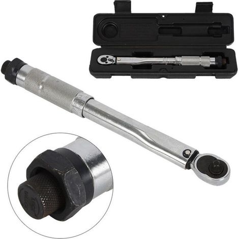 Clé dynamométrique 1/4 voiture 5-25 Nm changement de pneu vélo moto vélo clé dynamométrique outil de réparation clé à cliquet avec étui (1/4)