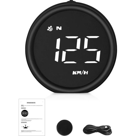 Jeffergarden Affichage tête haute universel pour voiture, compteur de vitesse GPS avec vitesse, avertissement de survitesse, mesure du kilométrage, rappel de fatigue au volant pour tous les véhicules (1/5)