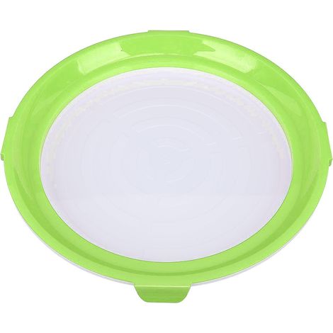 Plateau de conservation des aliments, forme ronde polyvalente, réutilisable, scellé sous vide, stockage empilable pour outils de cuisine, vert (1/5)