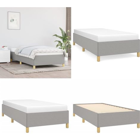 Bettgestell ohne Matratze Hellgrau 100x200 cm Stoff - Bettrahmen - Doppelbett - Boxspringbetten - Lattenrost - Schlafzimmermöbel - Home & Living (1/5)