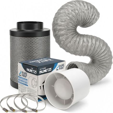 Grow Abluft Set Eco 190 m³/h 125 mm Anschluss – Lüfter Grow