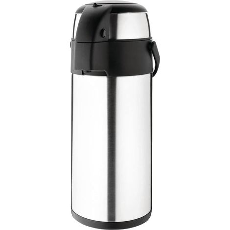 Pichet à pompe double paroi 5 litres, acier inoxydable, double paroi isolée sous vide, buffet de petit-déjeuner au restaurant et usage domestique, DL164 (1/5)