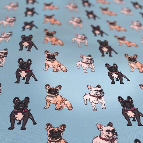Tela Oxford decorativa para exteriores con motivo de bulldog I DR001 (1/5)