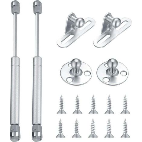 Lot de 2 ressorts à gaz, 60 N vérin pneumatique pour meubles, pistons pour portes de cuisine, piston à gaz pour portes, charnière d'armoire, bras amortisseur pour charnière de meubles de (1/4)