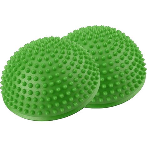 Set mit 2 Balancebällen, Fußmassagebällen, Gymnastikbällen, Pilatesbällen, Balancebällen mit Igelmotiv, Yoga-, Fitness- und Gymnastikspielzeug (grün)
