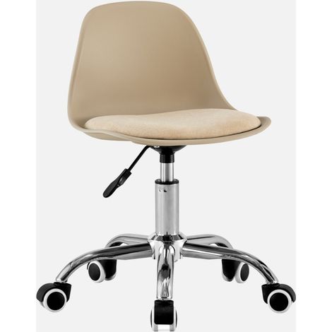 Silla de oficina infantil con ruedas ajustable, base cromada