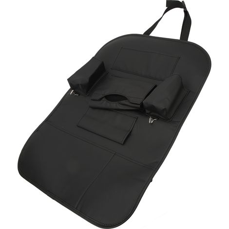 Organizer-Tasche für die Rückenlehne, 47 x 63,5 cm, PU-Leder, Schwarz, Rücksitztasche mit mehreren Fächern, Trittschutz (1/5)