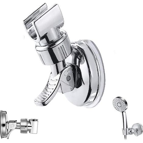 FLITI Adjustable Shower Holder, No Drilling Required, Removable Suction Cup Wall Mount, ABS Material, Suitable for Bathrooms, Hotels, Tiles, Glass, and Metal (1/4)