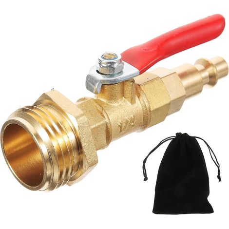 Adaptateur de purge pour tuyau d'arrosage, protection antigel, irrigation extérieure, vanne à bille dorée, 8,5 x 2 cm, 1 unité (1/5)
