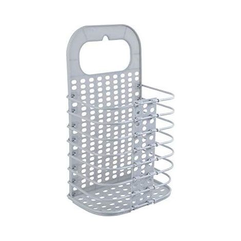 Panier à linge mural pliable pour vêtements sales, sans perforation, à suspendre au mur, panier de rangement pour jouets de salle de bain Gris (1/5)