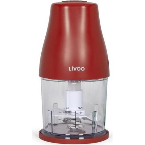 Tritatutto - LIVOO - DOP244R - 400W - 1 velocità e turbo - Ciotola graduata 300 ml - 2 lame in acciaio inox (1/4)