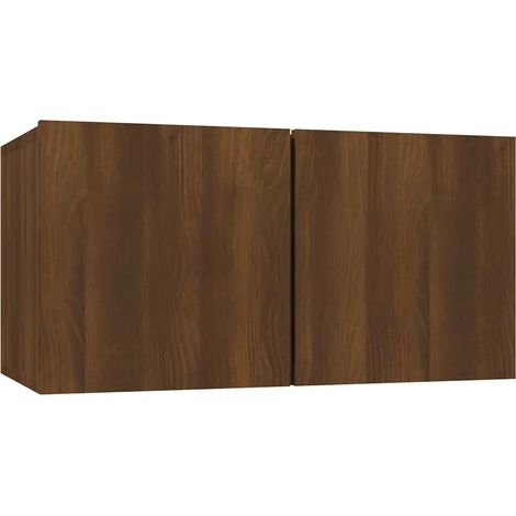 Mueble TV colgante madera contrachapada marrón roble 60x30x30cm vidaXL