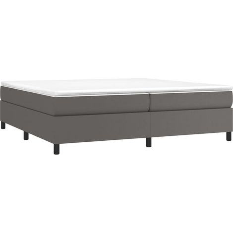 vidaXL Giroletto a Molle con Materasso Grgio 200x200 cm in Similpelle