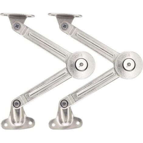 Lot de 2 compas à système d’amortissement pour abattants de portes relevables de placard de cuisine (1/5)