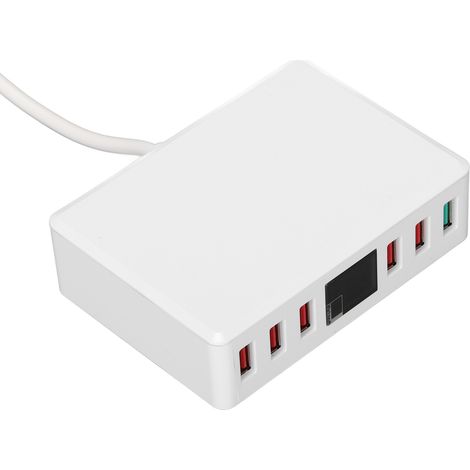 Station de charge intelligente T9+ 6 ports QC 3.0 USB 40 W avec affichage multiport 100-240 V (prise UE) (1/5)