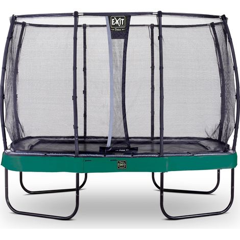 EXIT Elegant Premium Trampoline 7x12ft with Deluxe Safety Net – Green