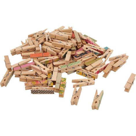 100Pcs Painted Wood Clothespin Fashion Unique Design Durable Detachable Painted Wooden Clip (1/5)