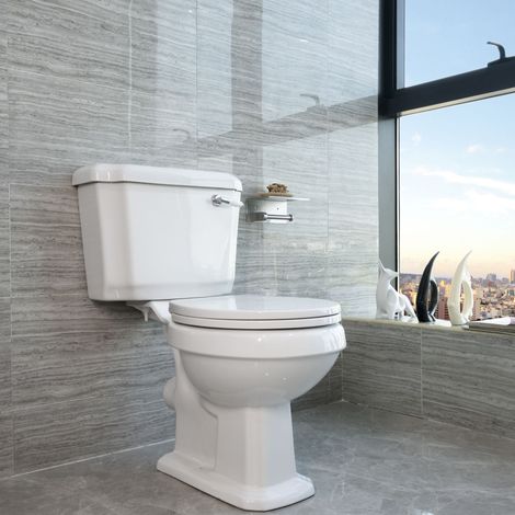 Traditional Toilet Close Coupled Ceramic Pan Cloakroom Soft Close Seat Bathroom (1/5)