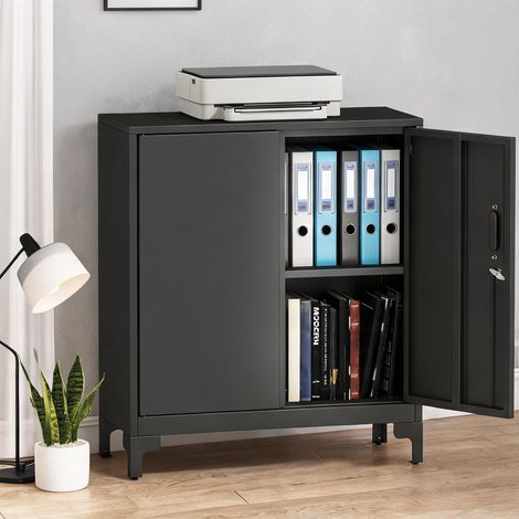 Meuble de rangement de bureau 2 niveaux 80 x 35 x 91 cm (1/5)