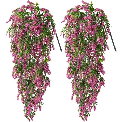 2 pièces de fleurs artificielles suspendues en plastique rotin - intérieur et extérieur faux lierre décoratif, cuisine, balcon, jardin (1/5)