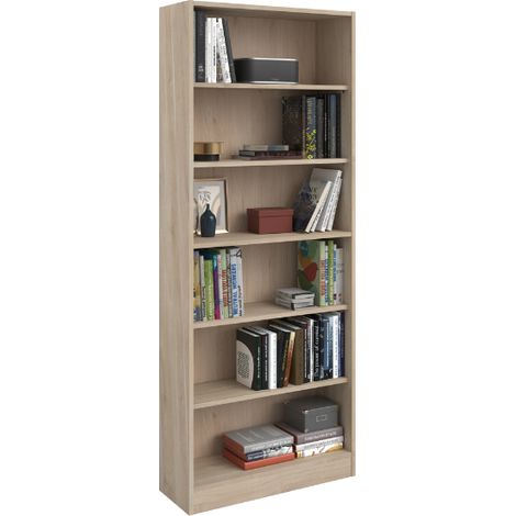 Bibliothèque Hobby 198cm-5 étagères-chêne