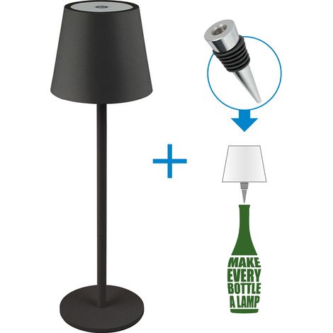 Lampada da tavolo Led touch Alba Nera 1,2W portatile e da bottiglia a batteria ricaricabile USB Novaline (1/5)