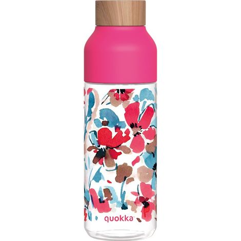 Quokka Ice - ecozen Wasserflasche 720 ml (Rote Blumen)