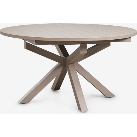 SKLUM Barces ausziehbarer Gartentisch 145-200x145 cm aus Aluminium Moka Braun                                  