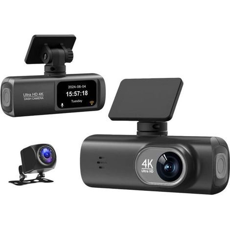 Caméra embarquée connectée à un smartphone avec double enregistrement WiFi 4K, spécifications:: avant + arrière (1/5)