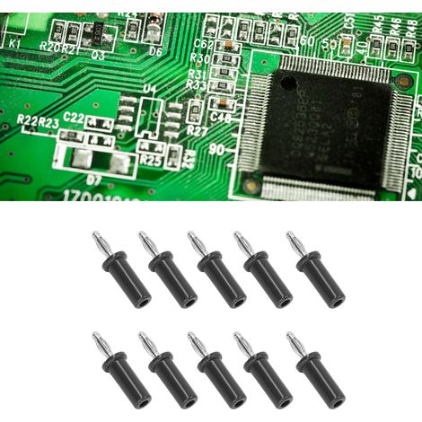10Pcs Lanternes Fiche banane Laiton ABS Connecteur de haut-parleur soudé pour instruments électroniques 4 mm Noir,DUBUNS